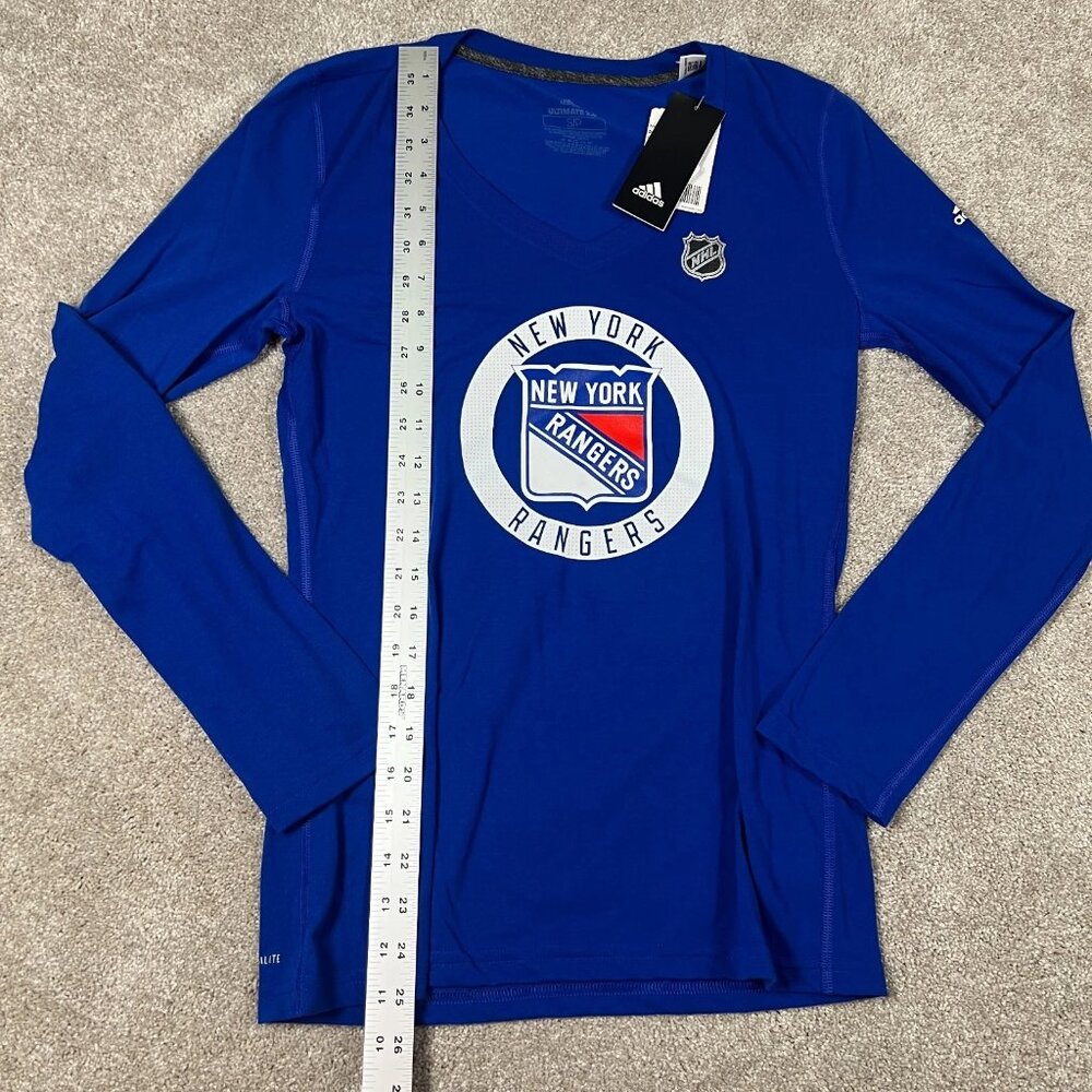 Adidas Womens S Blue New York Rangers NHL Hockey Ultimate 2 Long Sleeve Tee‎ NWT - Picture 7 of 7